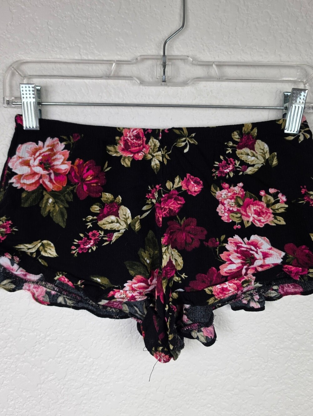 Ambiance Apparel Small Black Floral Booty Shorts